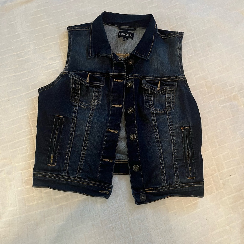 New Look Dark Blue Denim Vest